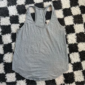 Lululemon gray/white stripe racer back tank